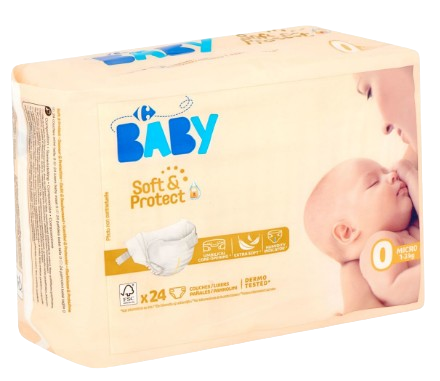 CARREFOUR BABY Couche culottes Premium micro 1-3 kg X24 Mora Market